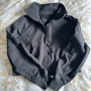 Scuba Oversized Funnel Neck Pullover Cropped